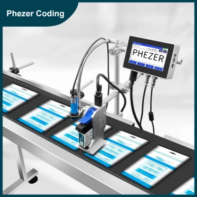 Phezer 4.3 Polegada 12.7mm Bico P130Pro Online Inkjet Printer Cartucho de tinta Etiquetas Impressora QR Strip Número Logo Data de validade