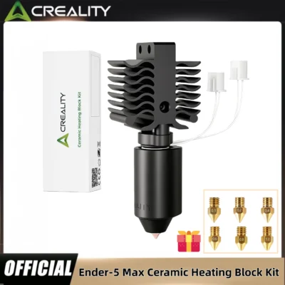 Kit de Bloco de Aquecimento Cerâmico Creality Ender 5 Max, Alta Condutividade Térmica, Alta Resistência à Temperatura, com 6 Bicos de Tamanho Completo