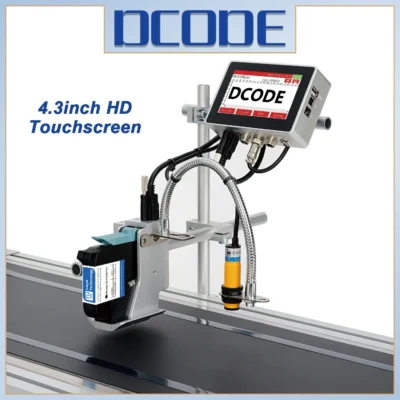 DCODE 130PRO Impressora jato de tinta industrial on-line 12,7 mm com revestimento de plástico QR código de barras número de lote logotipo data máquina de impressão de etiquetas
