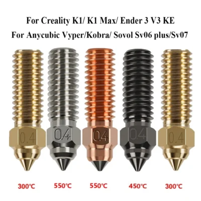 Bocal para creality k1 k1 max ender 3 v3 ke CR-M4 bimetálico banhado cobre aço duro latão para vyper kobra sovol sv06 plus/sv07