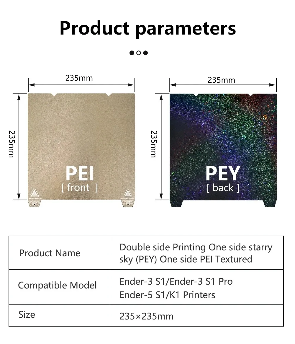 Para creality k1 max placa de construção k1c cama creality k1 placa de construção pet peo pey pei folha 235x235 310x315 ender 3 s1 ender 3 v3 se - Image 6