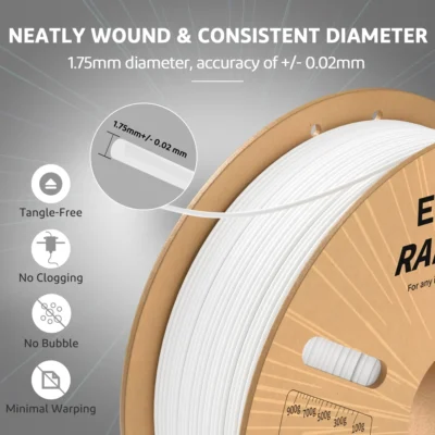 ELEGOO 2KG/4KG/5KG/10KG RÁPIDO PLA + Filamento 1,75mm Preto Branco Cinza Para UE EUA