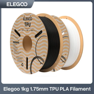 Elegoo filamento de impressora 3d tpu de 1kg 1.75mm, filamento tpu flexível de dureza shore 95a com alta resiliência e elasticidade