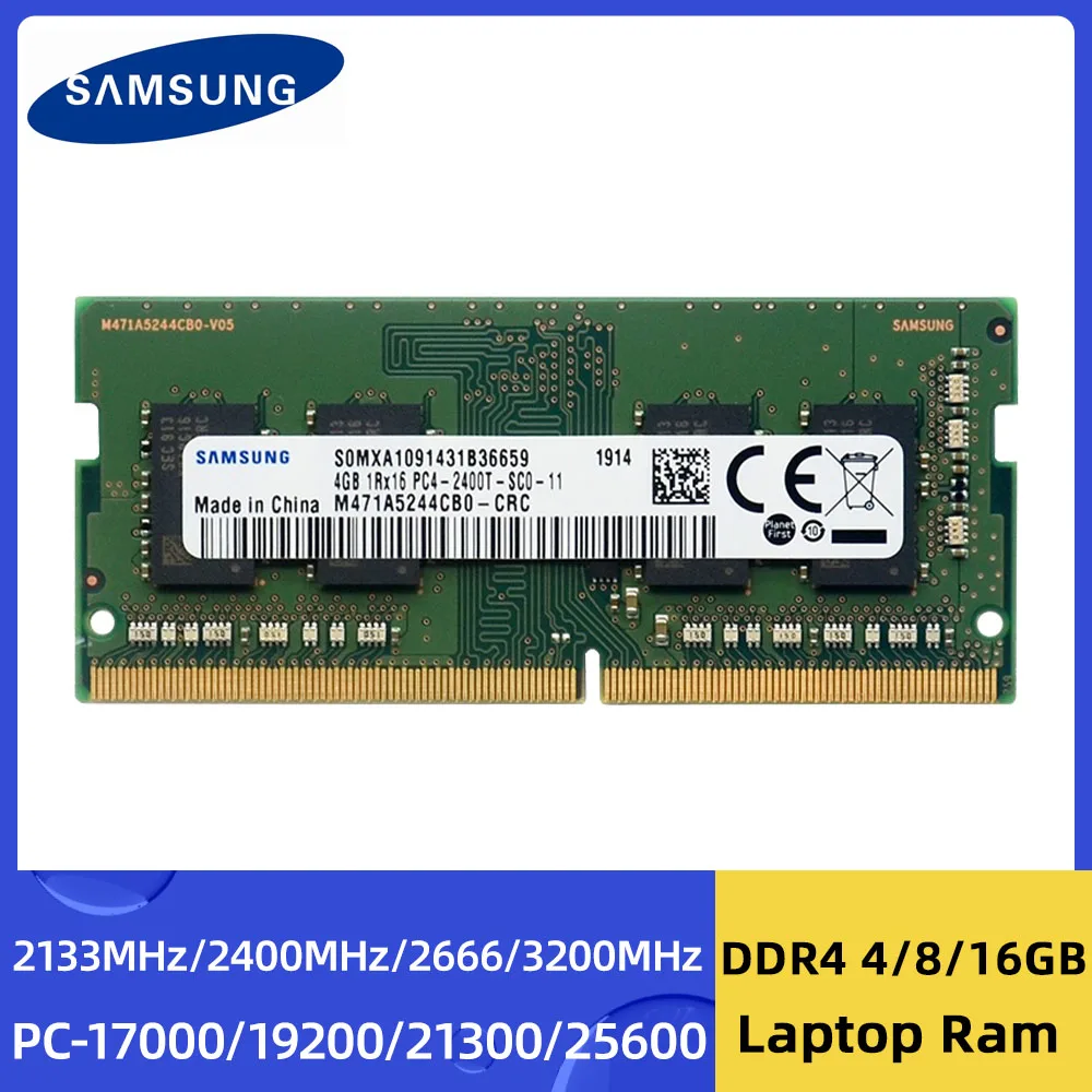Samsung ddr4 4gb 8gb 16gb 3200mhz 2666mhz 2400mhz 2133mhz memória sodimm PC4-2133P 2400t 2666v 3200aa para notebook portátil
