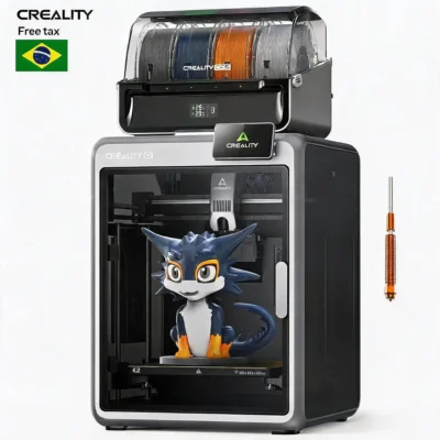 Impressora 3D de Alta Velocidade Creality K2 Combo, Conjunto de Materiais Multicoloridos CFS, Tamanho de Impressão 600 mm/s, 260 * 260 * 260mm