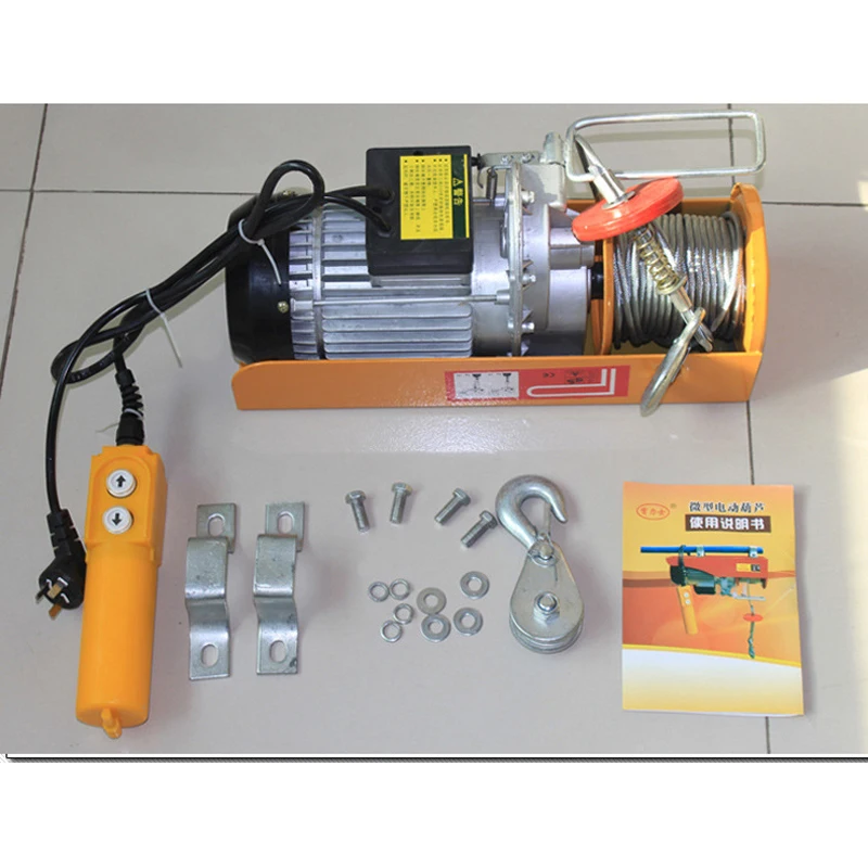 1pc pequena ferramenta guindaste elétrico pa400 mini guindaste de grua portátil 12/20/30m fio de aço windlass pequena casa guindaste renovação guindaste