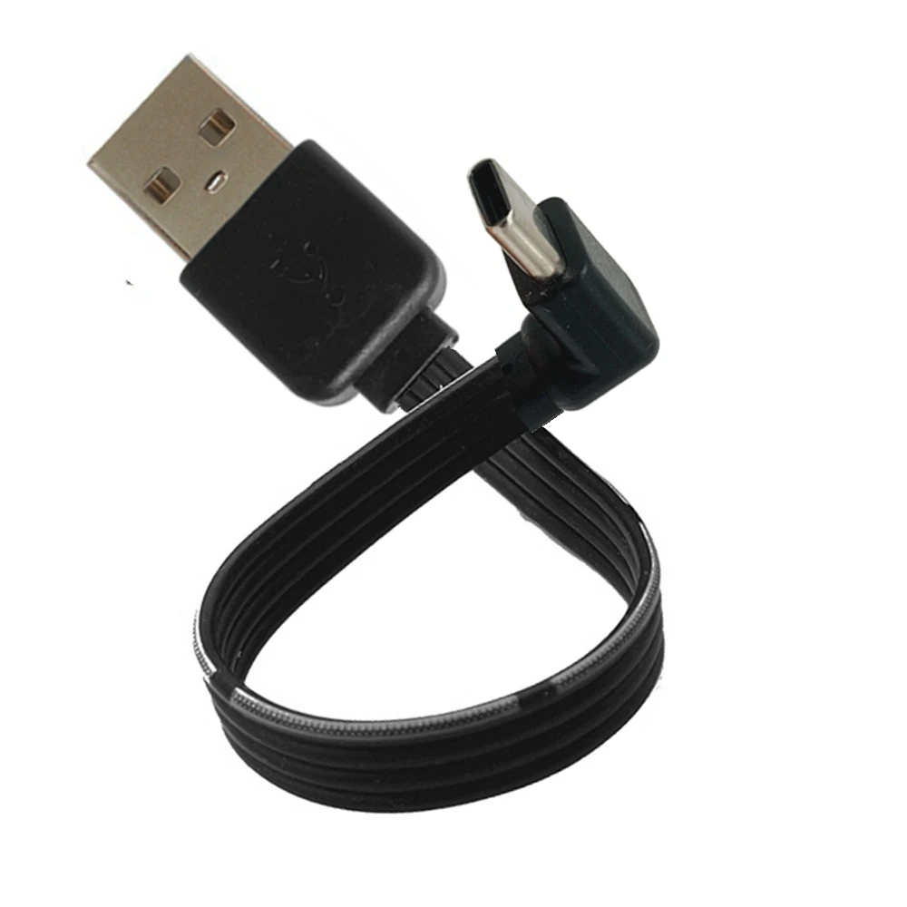 USB-C tipo c macho esquerda direita up down angular 90 graus para usb 2.0 macho cabo de dados usb tipo-c cabo plano 0.1m/0.2m/0.5m/1m - Image 2