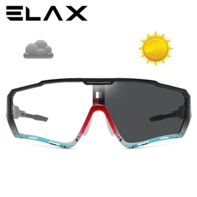 ELAX Marca Novo Estilo Óculos de Sol Fotocromáticos Esportes Homens Mulheres Mtb Bicicleta Óculos de Ciclismo