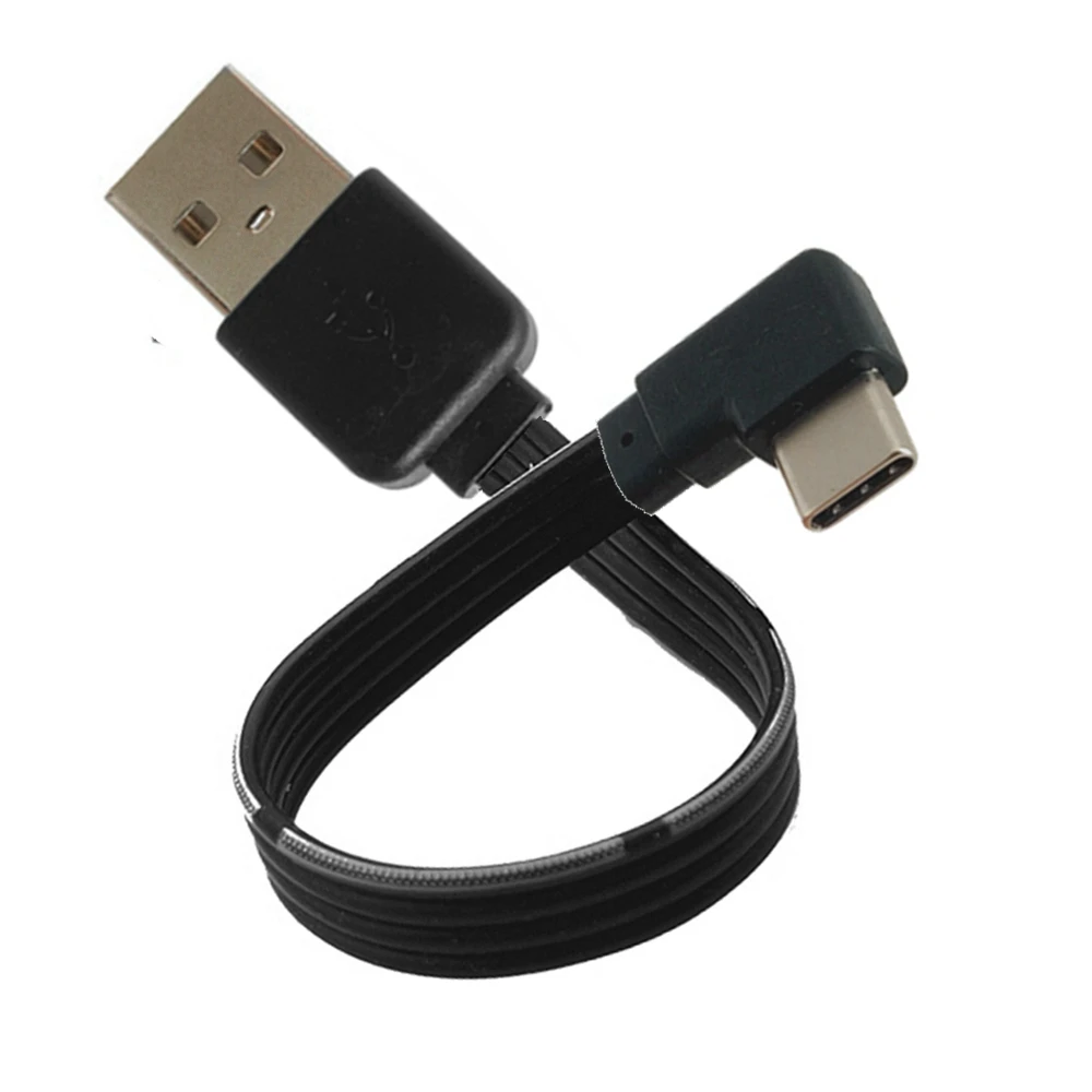 USB-C tipo c macho esquerda direita up down angular 90 graus para usb 2.0 macho cabo de dados usb tipo-c cabo plano 0.1m/0.2m/0.5m/1m - Image 3