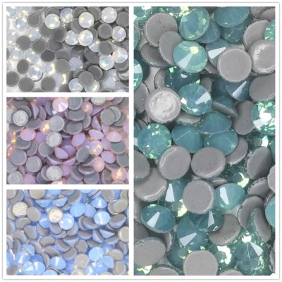 Todos os tamanhos azul/verde/branco/rosa opala cristal arte do prego strass decorações 3d vidro flatback hotfix strass para vestuário