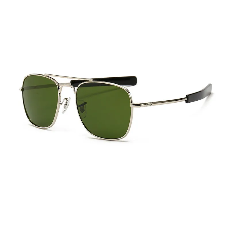 Homens marca de luxo designer óculos de sol moda vintage aviação ao óculos de sol para masculino exército americano militar lente vidro óptico - Image 3
