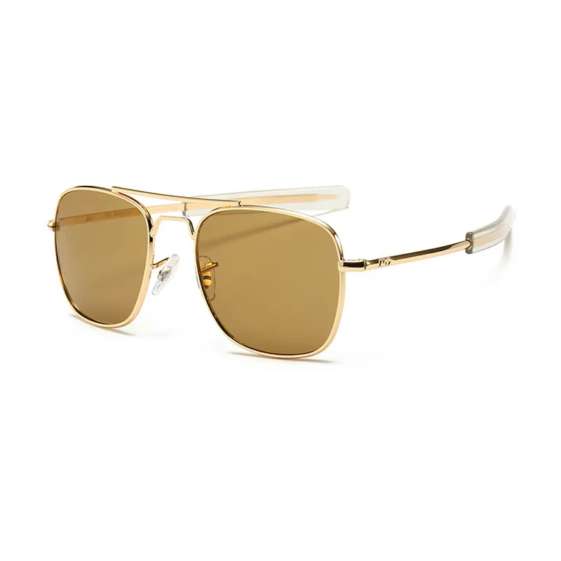Homens marca de luxo designer óculos de sol moda vintage aviação ao óculos de sol para masculino exército americano militar lente vidro óptico - Image 4