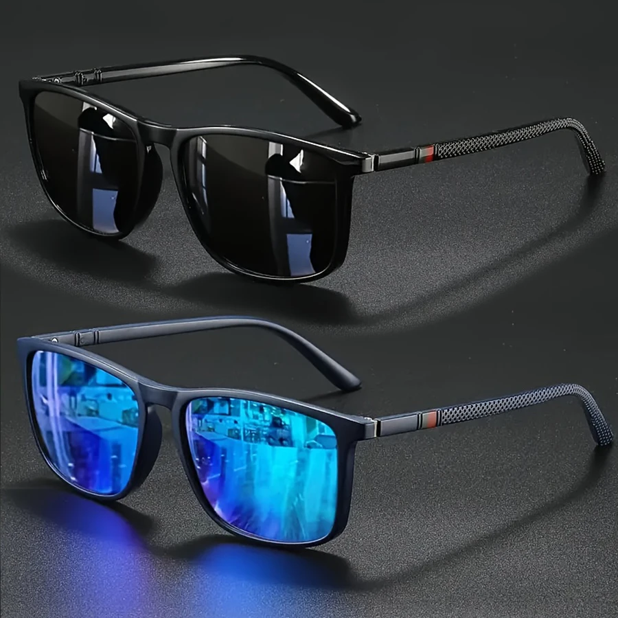 2 pçs luxo quadrado vintage polarizado ciclismo óculos de sol das mulheres dos homens moda viagem condução pesca óculos de sol masculino uv400 - Image 4