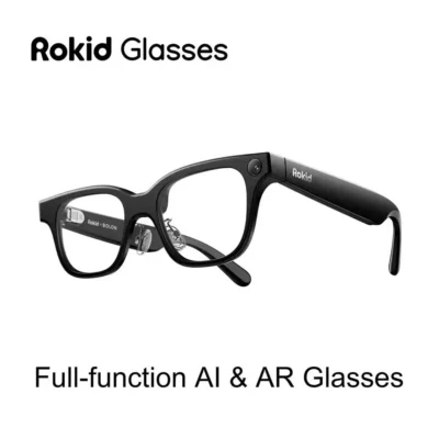 Óculos Rokid: Óculos inteligentes AR leves para tirar fotos, navegar em tempo real, traduzir, com teleprompter e IA, e com som.