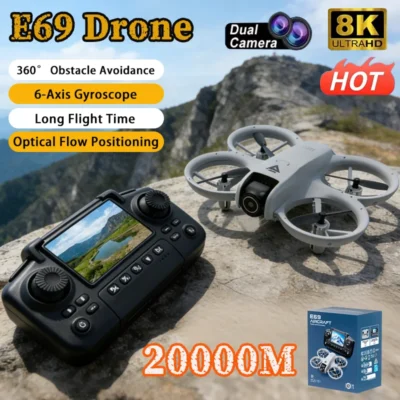 Mini drone RC 2026 com câmera HD 8K, WiFi, FPV, sistema de prevenção de obstáculos e controle remoto – Quadricóptero ideal para iniciantes, presente perfeito, uso ao ar livre e em ambientes fechados