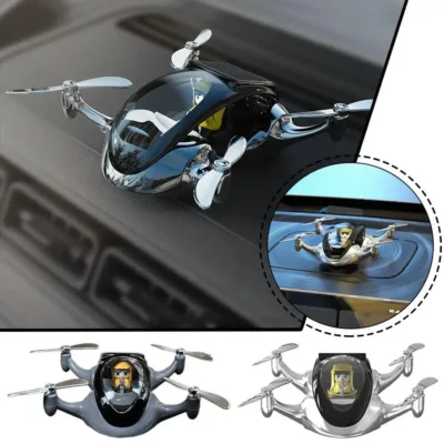 Ornamento de Aromaterapia para Carro, Drone Solar Criativo com Hélice Rotativa, Decoração para Console Central