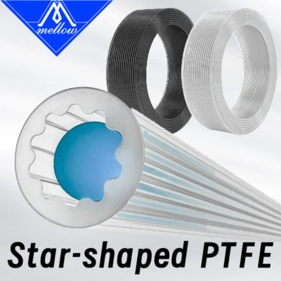 Mellow estrela em forma de materiais japoneses tubo ptfe 4mm od teflonto fluxo ultra-suave diy impressora 3d para bambu laboratório ams creality