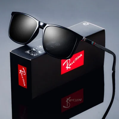 Moda quadrada polarizada óculos de sol homem dirigindo pesca marca luxo designer uv400 óculos