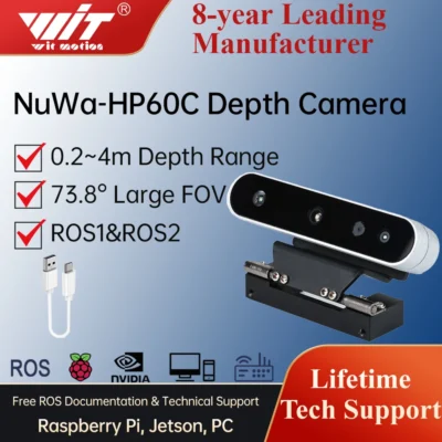 Câmera Scanner de Profundidade 3D Nuwa-HP60C Sensor de Imagem RGB USB FOV 73.8 ° 0.2-4M para Raspberry PI ROS AI Robôs Drones Carros