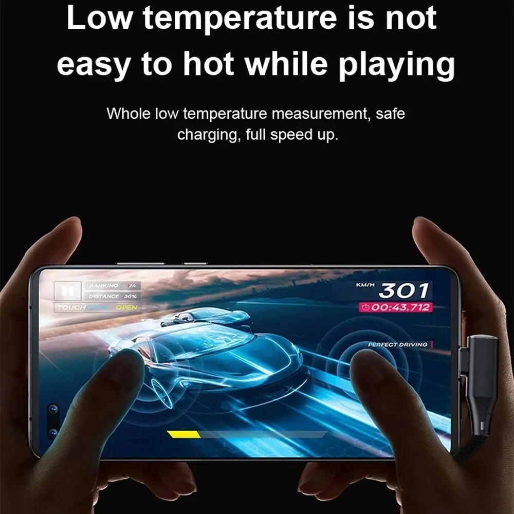 Cabo USB C para C de 120W com ângulo reto de 90 graus, carregamento rápido PD Quick Charge 4.0 para Samsung, Xiaomi, Huawei, Realme, iPhone 15 - Image 3