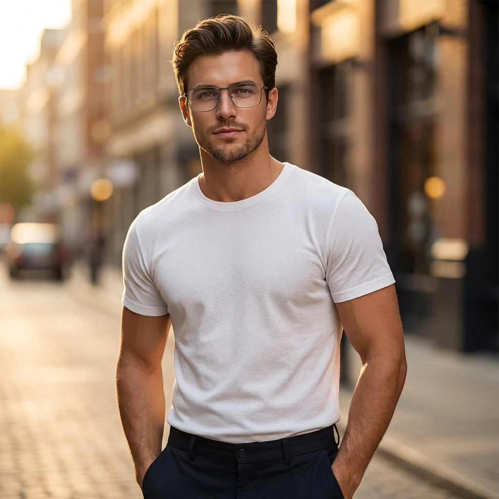 Óculos de Grau Quadrados de Liga Metálica JMISUS Fashion para Homens com Proteção Anti-Luz Azul/Fotocromáticos para Miopia - Óculos Ópticos - Image 2