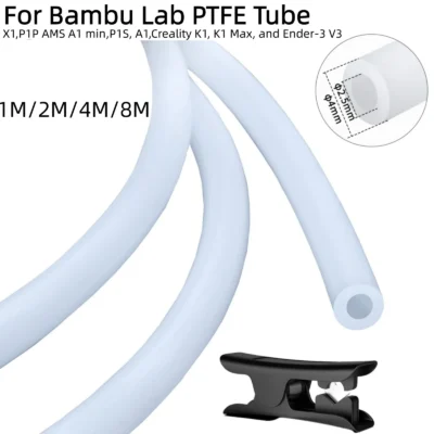 Para tubo de ptfe de laboratório bambu para filamento de 1.75mm com cortador para extrusora, tubo de comprimento od de 2.5mm idx4mm para laboratório de bambu a1/p1p/p1s/x1c