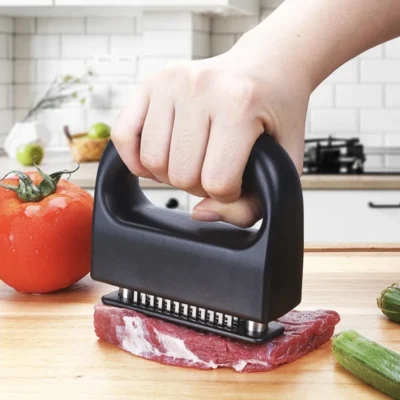 1 UNIDADE Amaciador de Carne de Aço Inoxidável com 48 Agulhas, Utensílio de Cozinha para Bife, Agulhas para Carne Moída, Ferramenta para Fazer Hambúrgueres