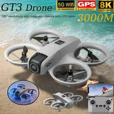 Drone Mini GT3 5G 8K GPS Profissional para Fotografia Aérea com Iluminação Dinâmica e Controle Remoto