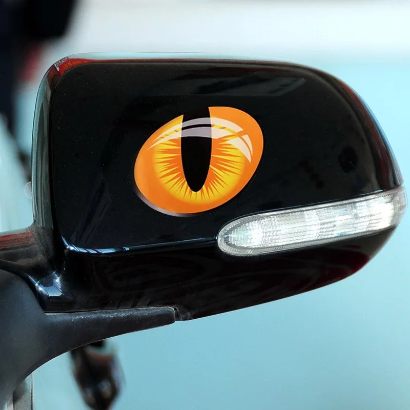 Adesivos 3D Estéreo para Espelho Retrovisor de Carro, Adesivos Refletivos Fortes de Simulação de Olhos de Gato, Adesivos Impermeáveis para Acessórios de Carros - Image 4