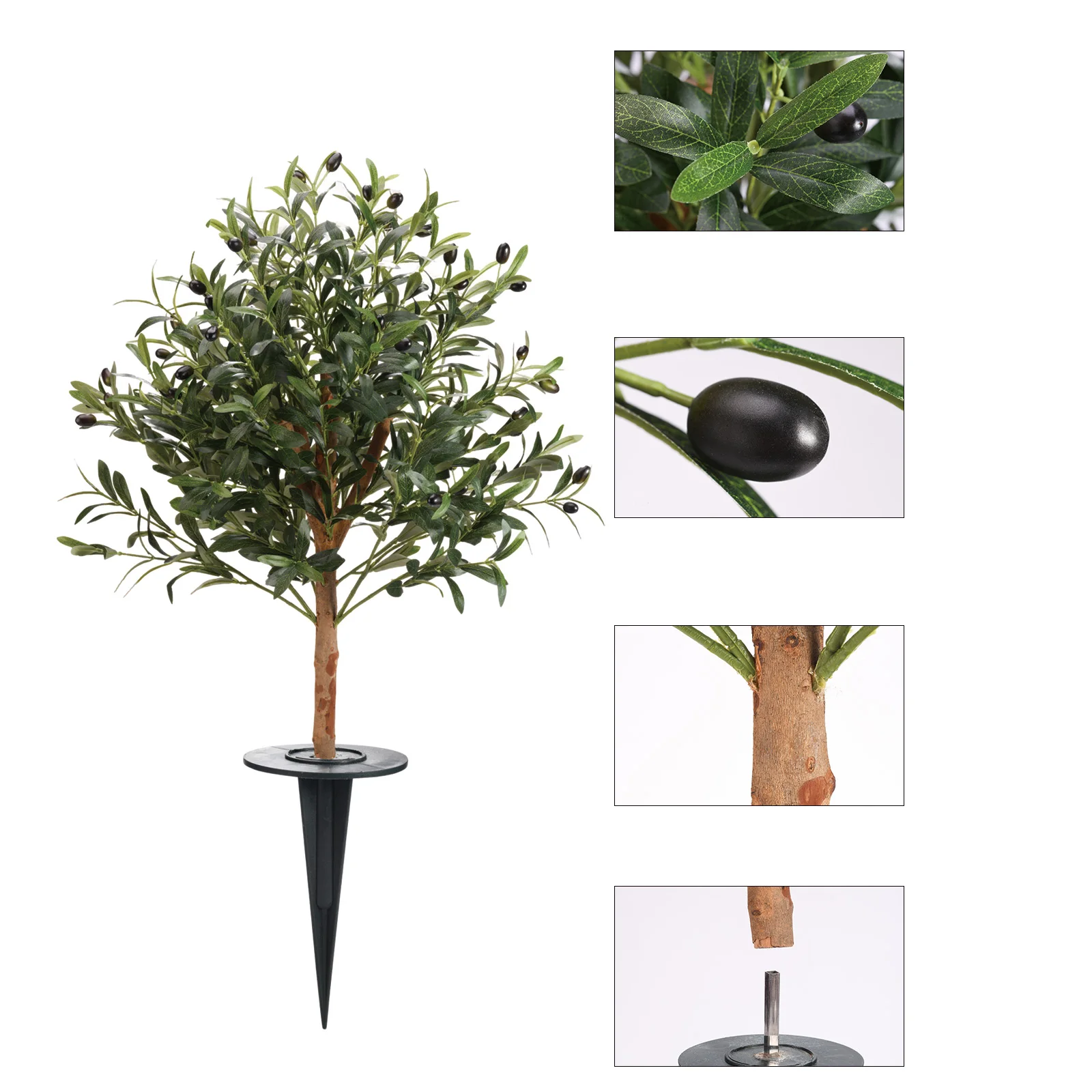 Bola topiária de oliveira artificial realista com ponta de solo, fácil configuração, baixa manutenção, evergreen para porta frontal, interior, varanda - Image 6
