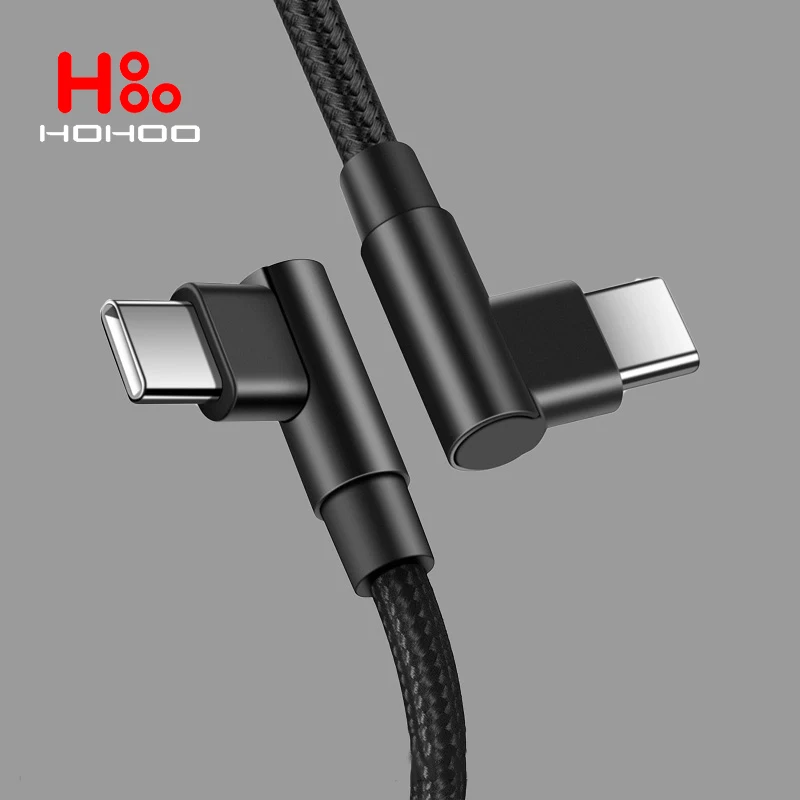 100W USBC Para Tipo C PD 4.0 Cabo de Carregador Rápido Fio de Cabo de Carregamento Ângulo de 90 Graus Para iPhone 15 Pro max mais mini Xiaomi 14 13 12 pro Redmi k60 40 50 30 Huawei P60 40 30 mate 40 30 Pro Macbook iPad