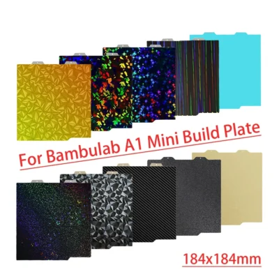 Para Bambu Lab A1 Mini Placa de Construção Dupla Face H1H PEY PEO PET PEI Cama Primavera Folha de Aço Pei 184x184 para Bambulab A1 Mini