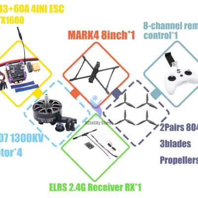 Mark4 v2 8 polegadas 9 polegadas 10 polegadas h743 controle de vôo 60a 4 mini esc rack drone fpv fibra carbono drone de corrida fotovoltaico quadcopter freestyle