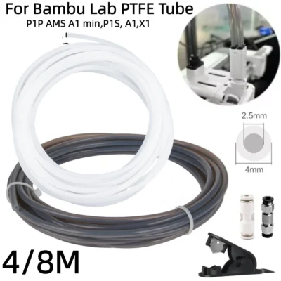 Para bambu lab p1p ams a1 mini impressora 3d extrusora de tubo ptfe 1.75mm id2.5mm od4mm peças de filamento ambulab para a1/p1p/p1s/x1c