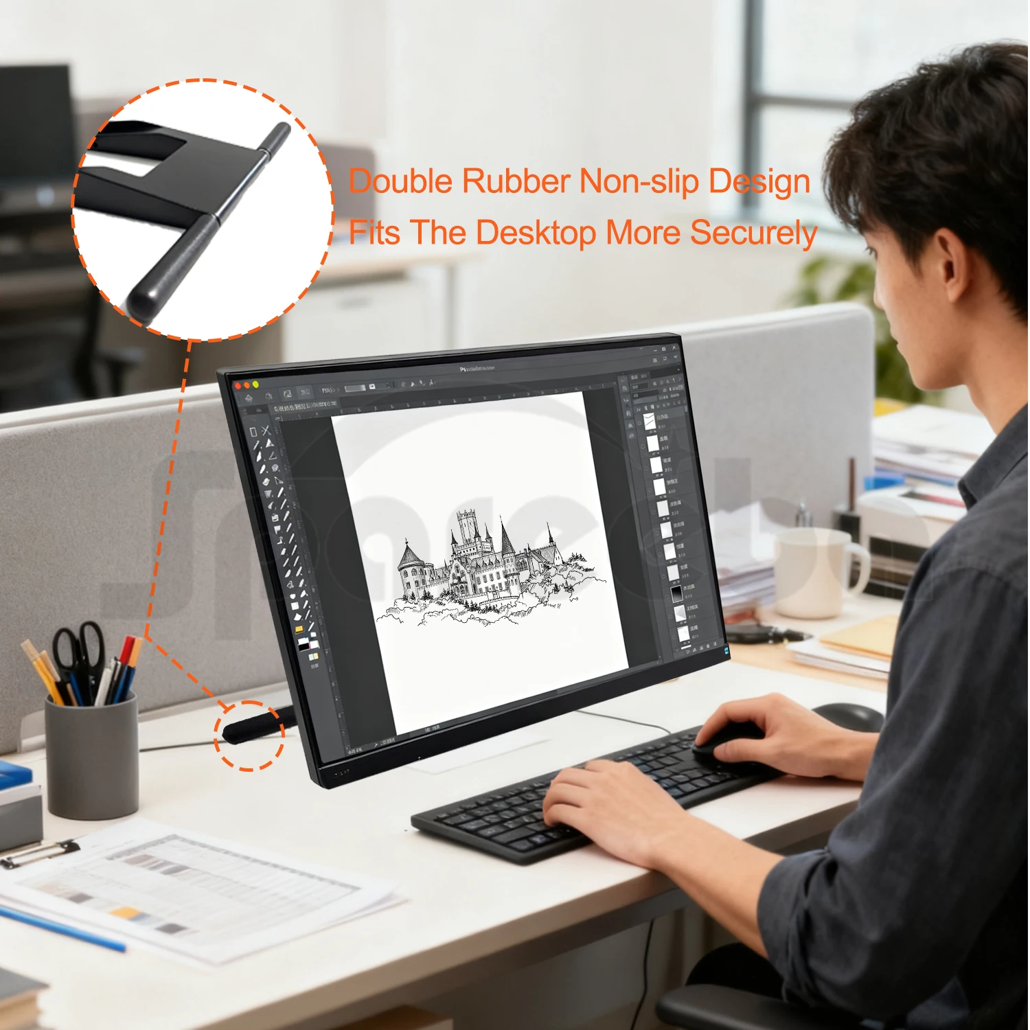 Suporte de base para monitor LCD de 14-27 ''/suporte de exibição de tablet gráfico digital/suporte universal dobrável para WACOM/HUION/XP-PEN - Image 3