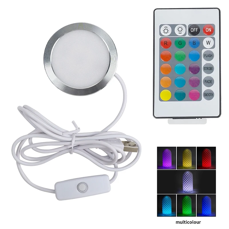 Para bambu laboratório kit de lâmpada led 001 branco quente dc 5v 3w rgb para bambu laboratório peças impressora 3d oficial acessórios do laboratório bambu com controle remoto