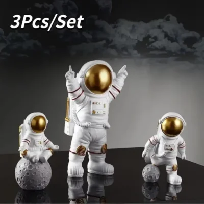 3 PCs / Set Decoração astronauta modelo bonito pequeno carro astronauta casa sala de estar decoração desktop decoração presente de aniversário