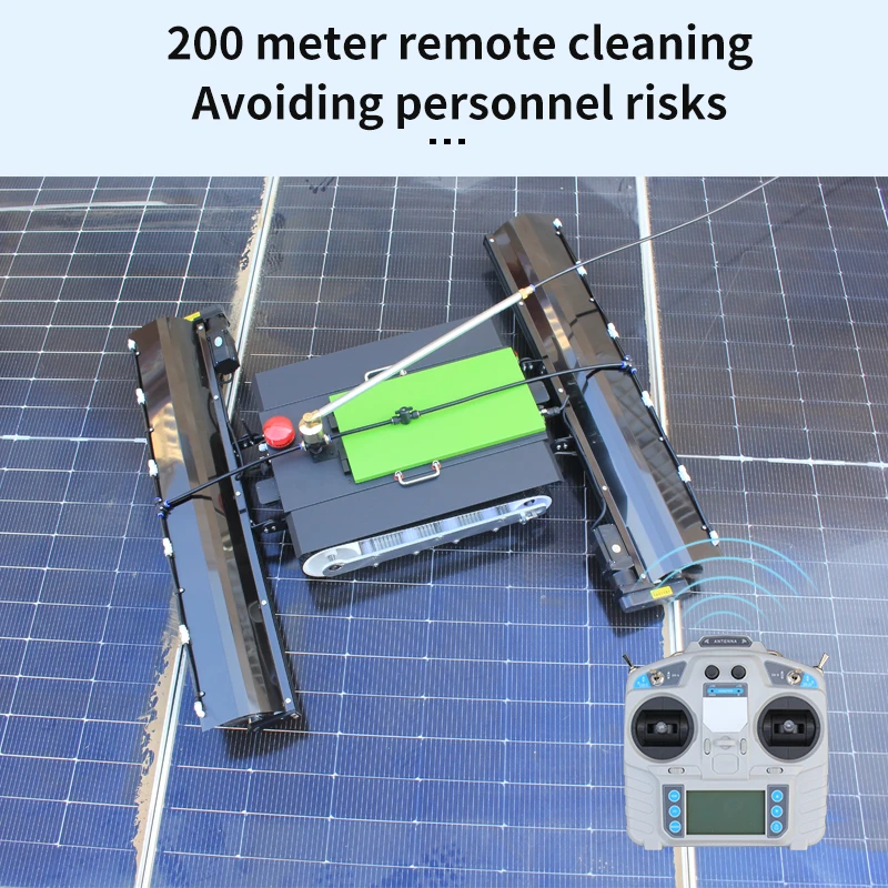 Robô de Limpeza de Painéis Fotovoltaicos Totalmente Automático Certificado CE com Controle Remoto de 200m e Bateria de 8-9h para Uso Úmido e Seco - Image 3
