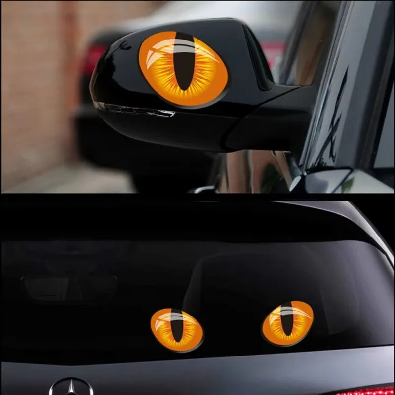 Adesivos 3D Estéreo para Espelho Retrovisor de Carro, Adesivos Refletivos Fortes de Simulação de Olhos de Gato, Adesivos Impermeáveis para Acessórios de Carros - Image 5