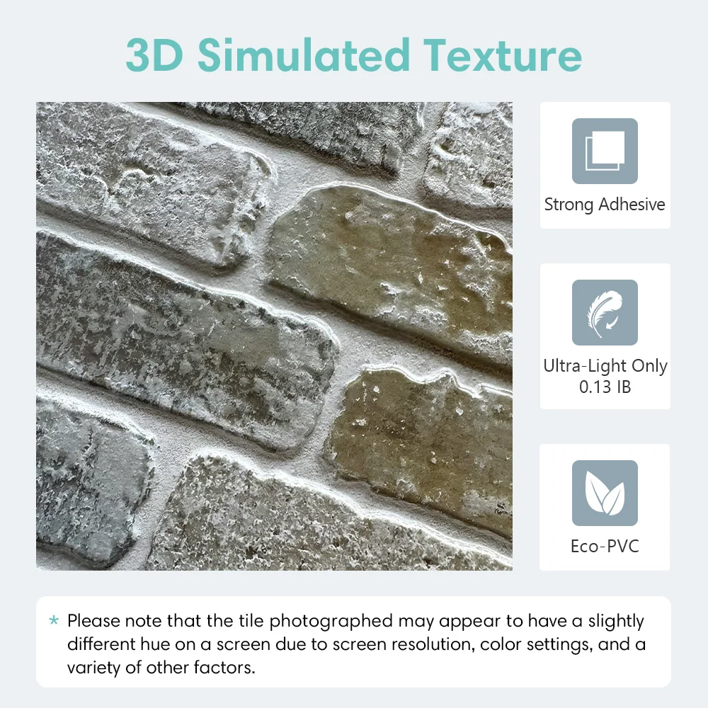 Adesivos de azulejo 3D, texturas de tijolo falso 3D, fosco, 30 cm x 30 cm, resistente à água e à mofo, para atualização de paredes de cozinha e sala de estar - Image 4