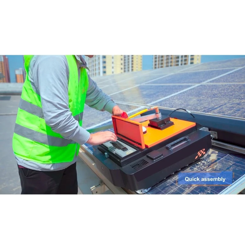 2024 Novo design anti-queda drone limpeza automática robô rastreador máquina de limpeza de painel solar