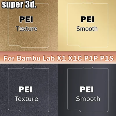 Placa de Construção Bambulab 257x257 em Aço Mola PEO H1H PEY A1 X1C P1S, Placa de Construção PEI para Impressora 3D Bambulab