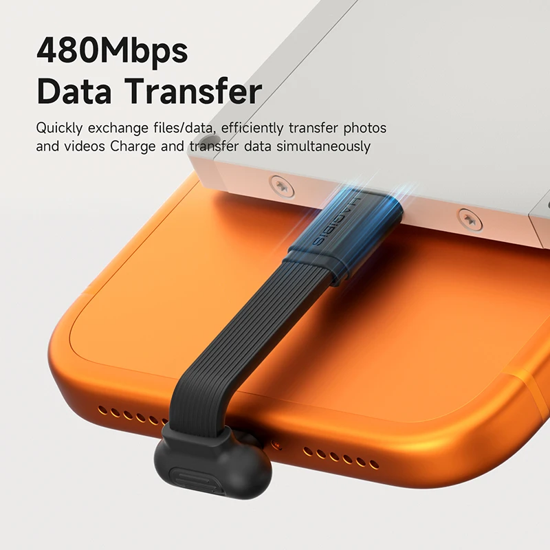 Cabo USB-C de Ângulo Reto Hagibis Curto 90 Graus Tipo-C para Power Bank, Carregamento Rápido, Cabo Cápsula PD 60W para iPhone 17 Pro Max 16 15 - Image 2
