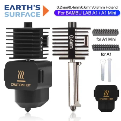 Peças de impressora 3d para bambu lab a1 a1 mini montagem hotend kit 0.2 0.4 0.6 0.8mm para bambu lab a1/a1 mini bocal escova de silicone