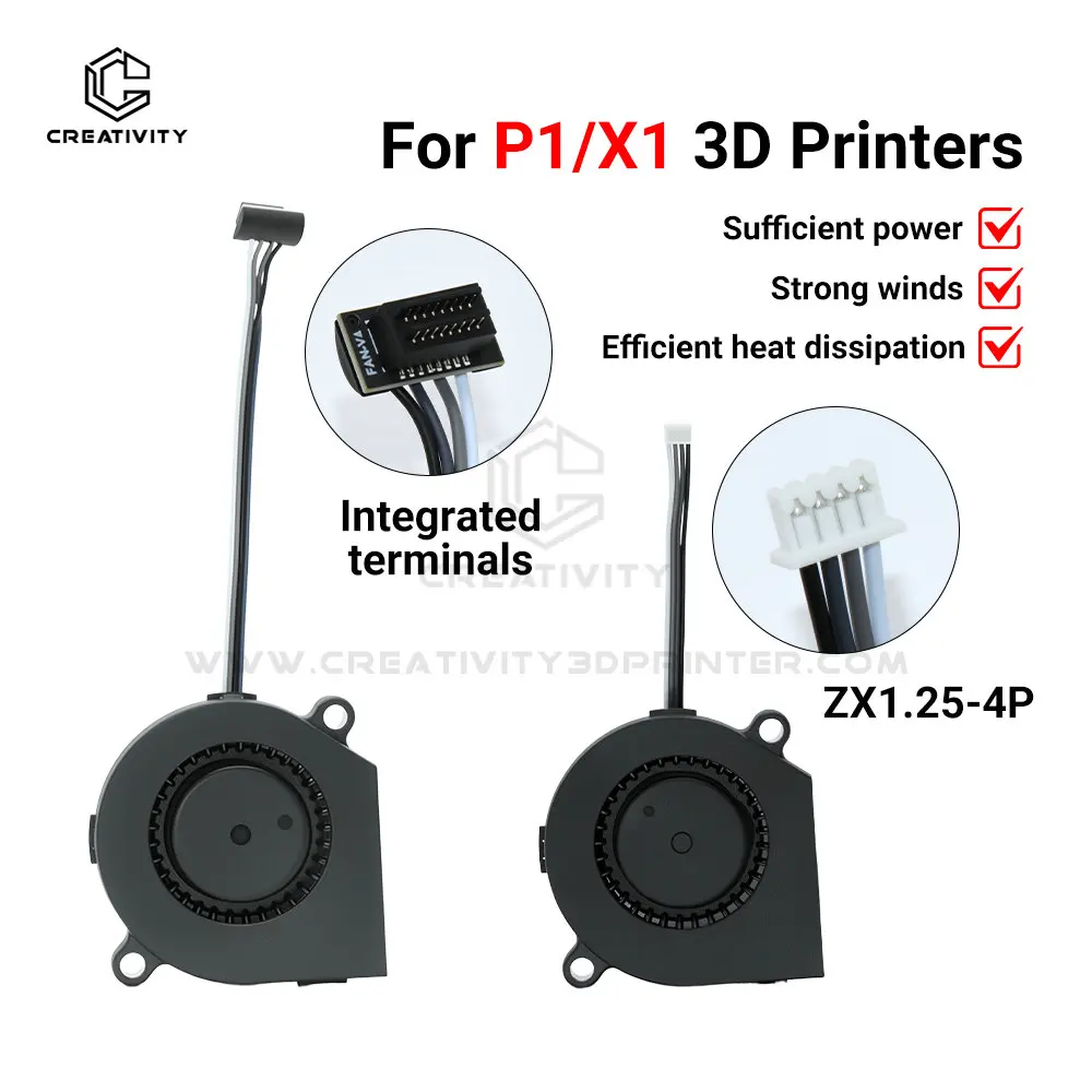 Ventilador Original Lab X1 P1P P1S 5015, Mini Ventilador 2510 5V 15000 rpm/min com Cabo para Impressora 3D Bamboo - Image 3