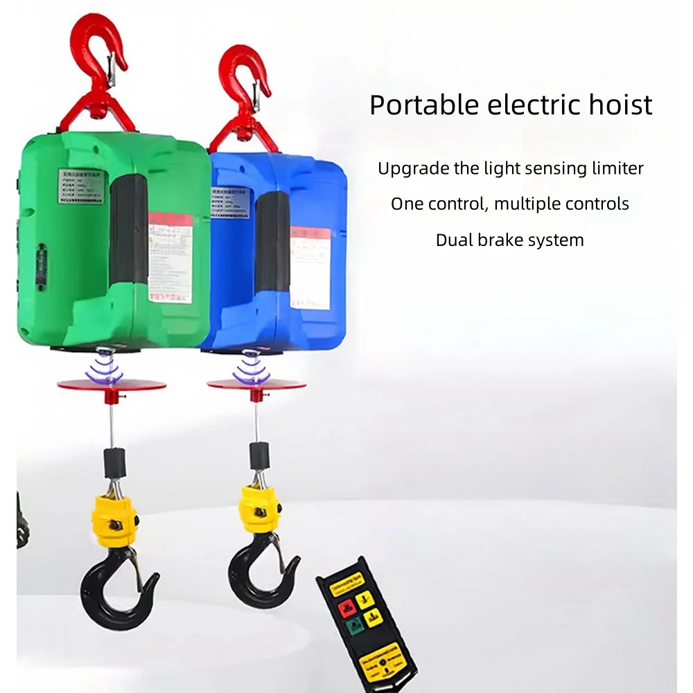 Grua Elétrica Três-em-um, Sem Fio, Controle Remoto, Pequeno, Elevação, Portátil, Versão Exclusiva, 220V, 100-500kg - Image 2
