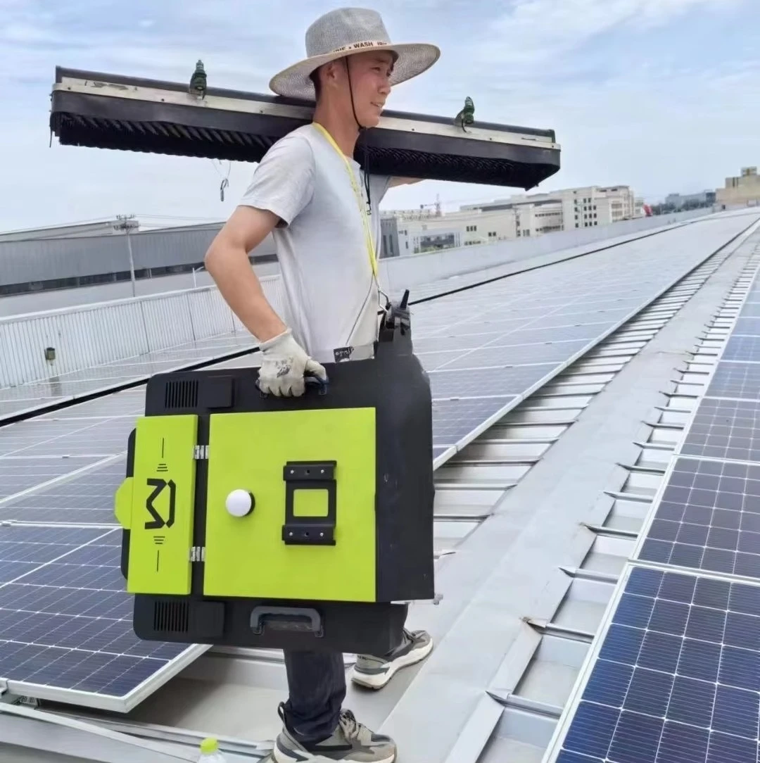 2024 Novo design anti-queda drone limpeza automática robô rastreador máquina de limpeza de painel solar - Image 5
