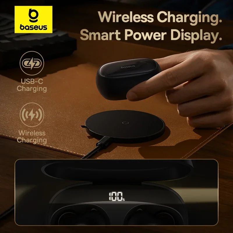 Baseus bowie ma10 pro anc fones de ouvido sem fio 48db híbrido anc bluetooth 5.3 ipx6 à prova dwaterproof água 4 microfones enc esportes - Image 8