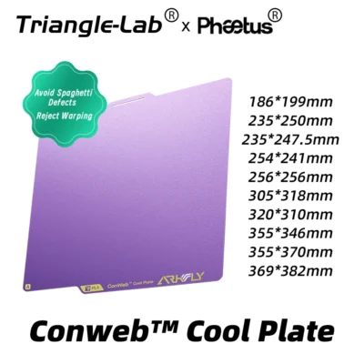 Trianglelab&Pheetus 256*256mm Conwebr ™ Placa de Construção Cool Plate Mastery em Filamentos, 256x256mm para Bambulab X1/P1/A1