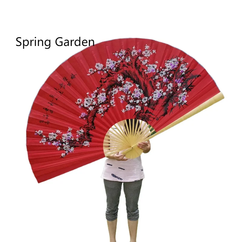 Grande bambu dobrável fã, mão grande, montagem na parede clássica, decoração da sala, estilo chinês, presentes de casamento, 50x88cm - Image 4